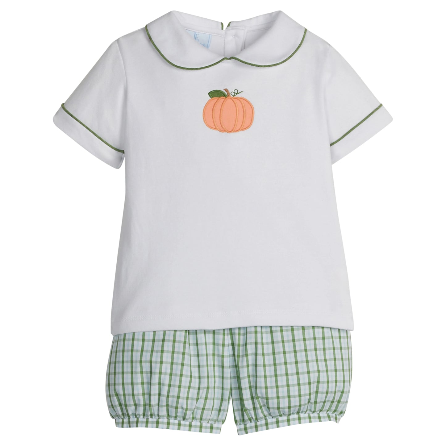 applique banded short set/pumpkin