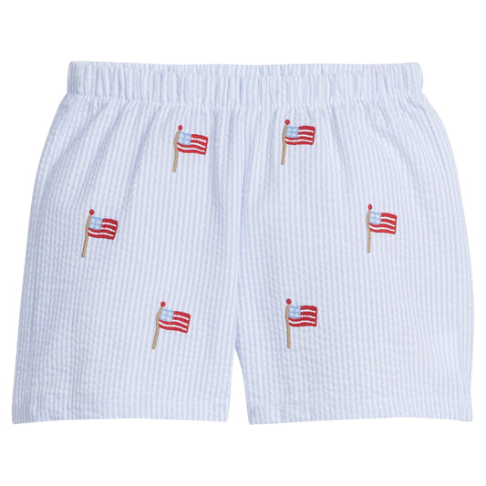 embroidered basic short/flags