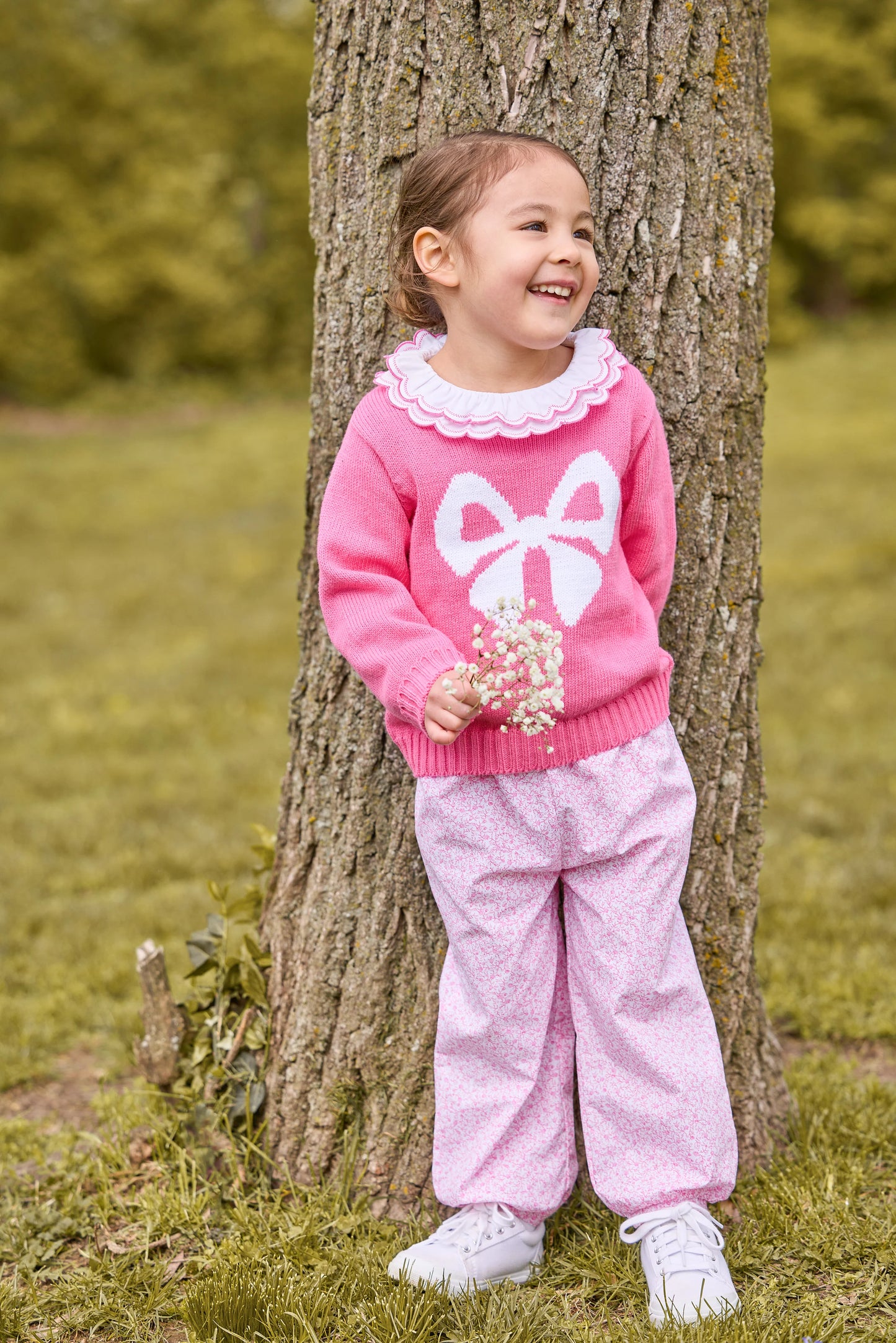 intarsia sweater/bow
