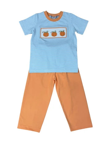 pumpkin smock boy pant set