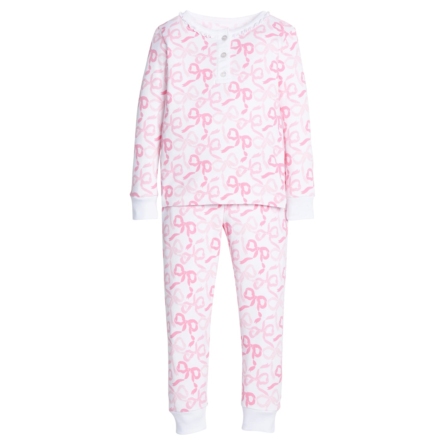 ruffled print jammies/bows