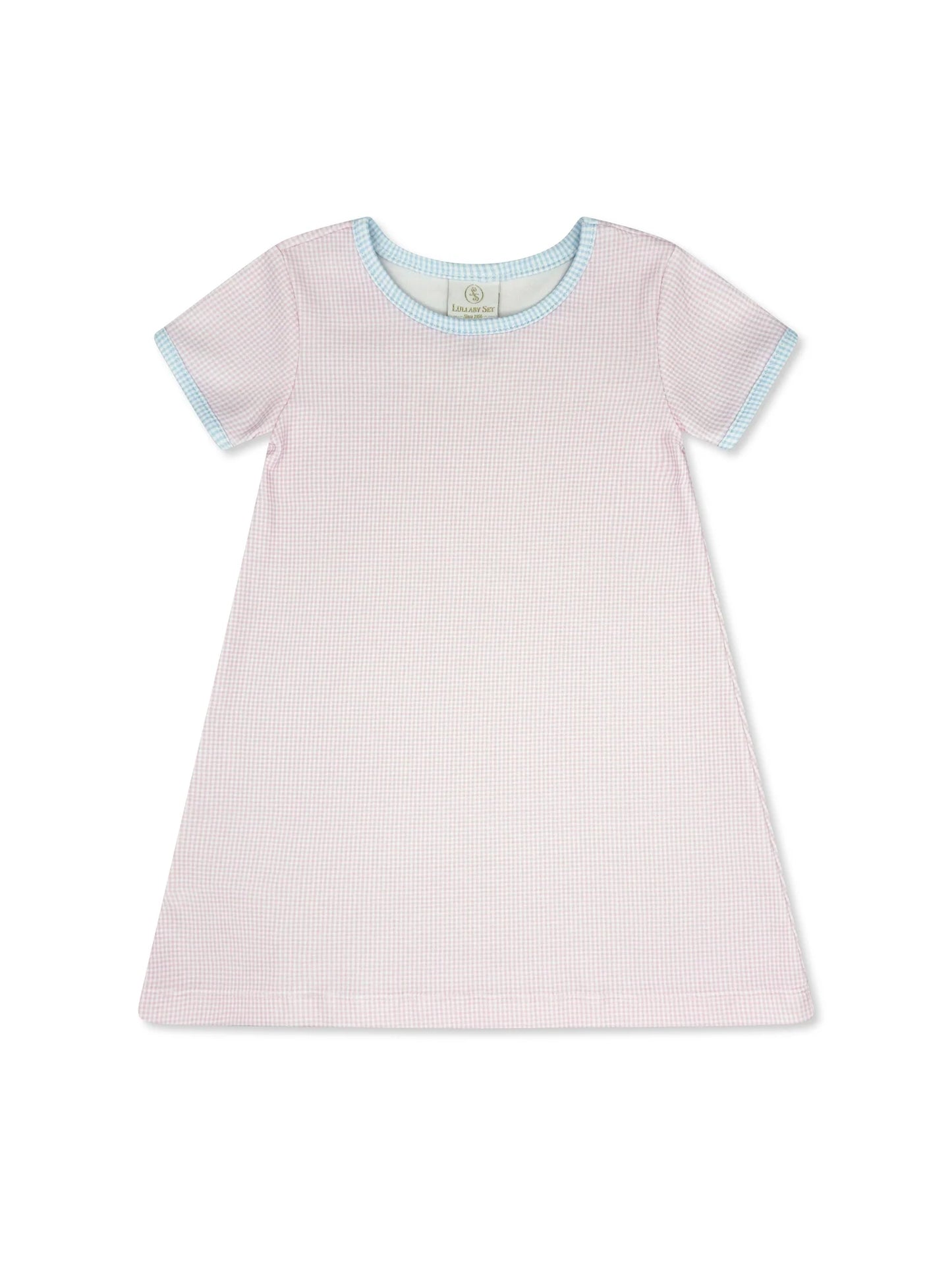 faith dress-baby pink minigingham/baby blue minigingham