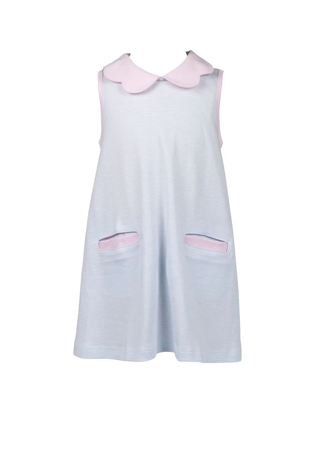 scallop stripe dress