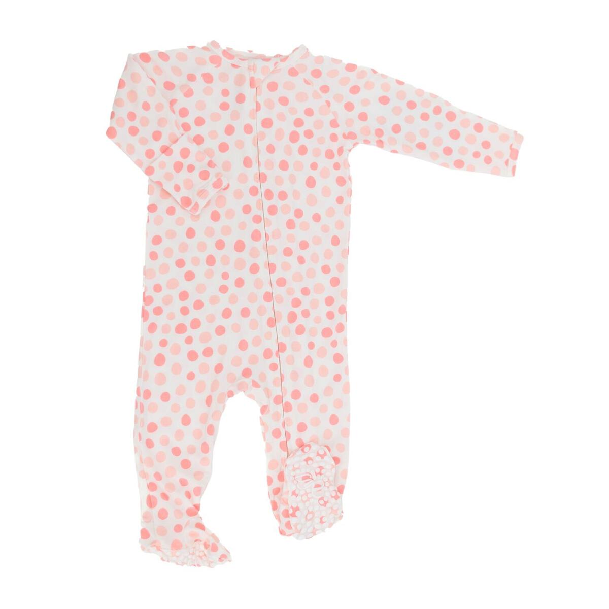 Zipper Footie - Polka Dot Pink