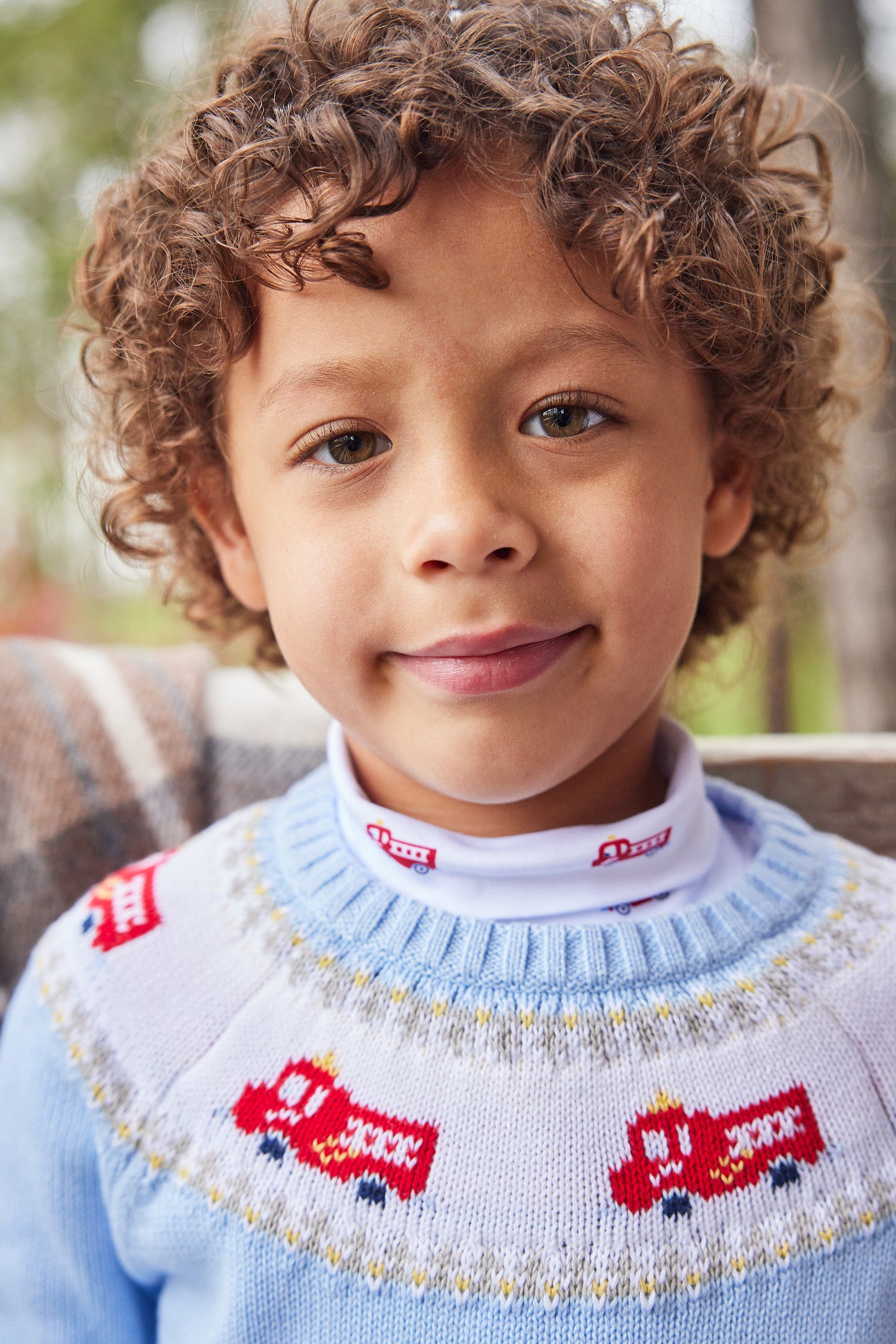 FIRE TRUCK FAIR ISLE SWEATER