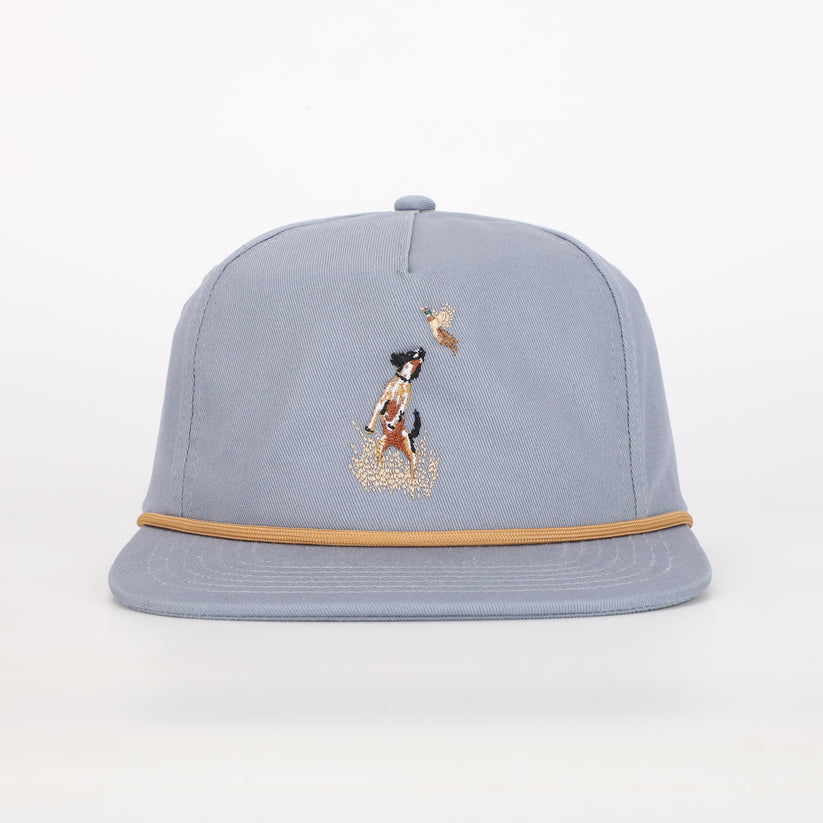 rope hat/pheasant/dog