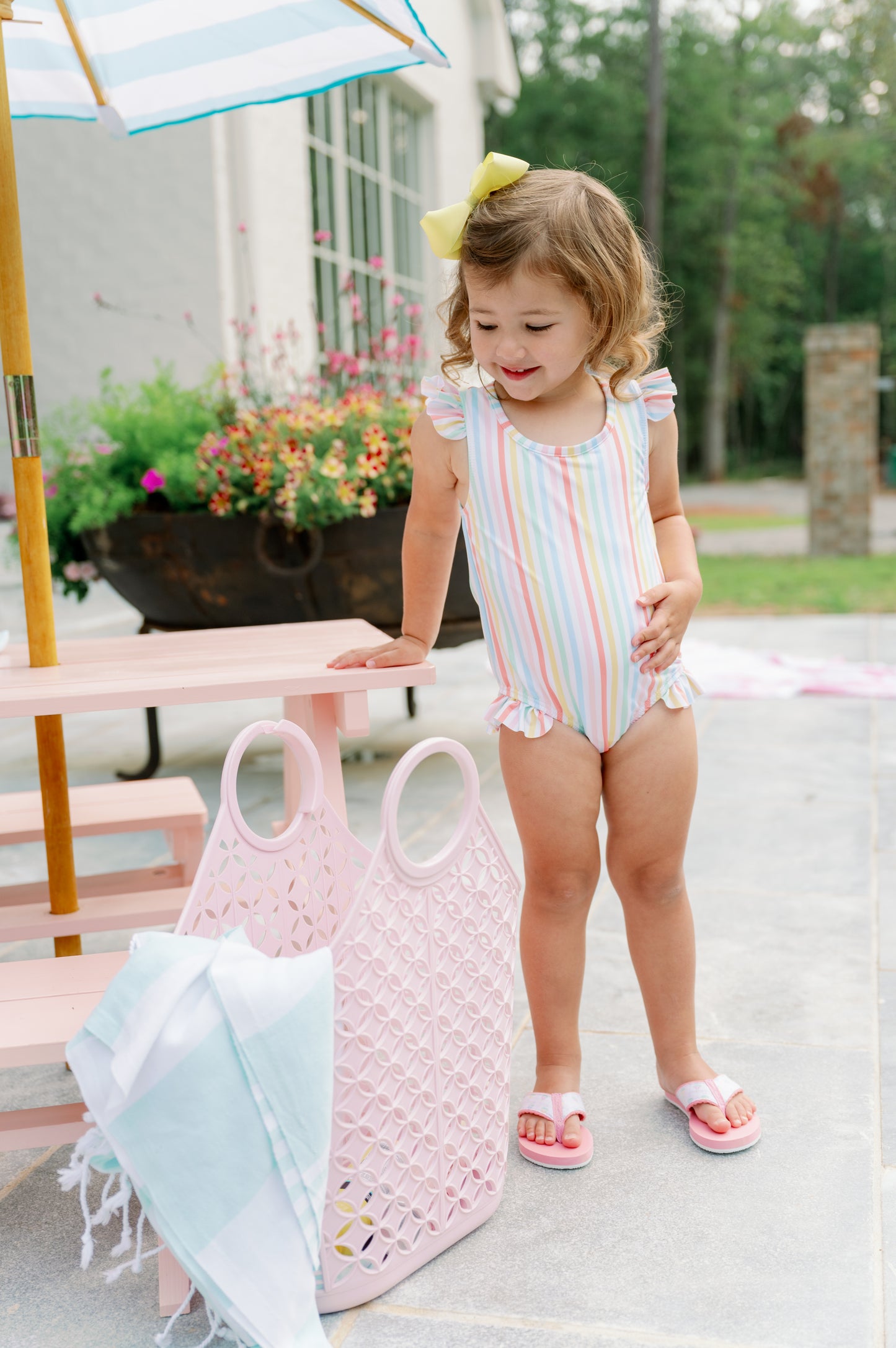 LOTTIE SWIMSUIT-RAINBOW STRIPE