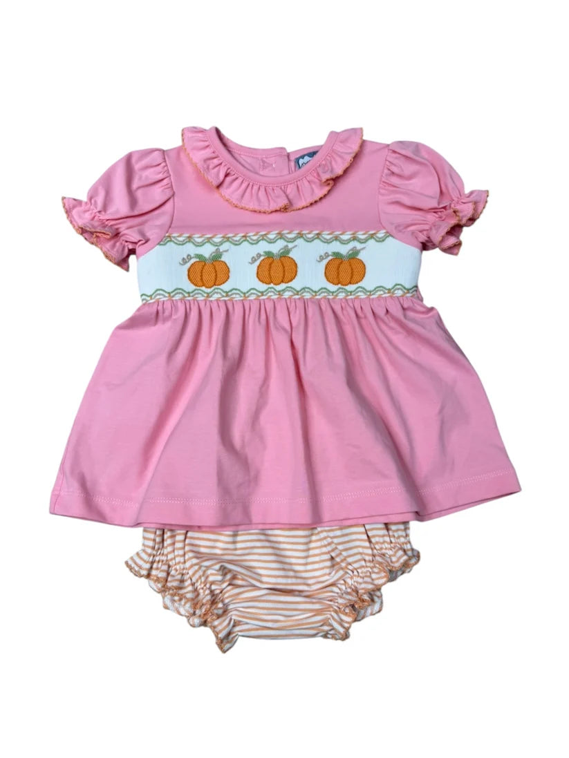 pumpkin smock bloomer set