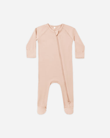 bamboo zip footie/rose