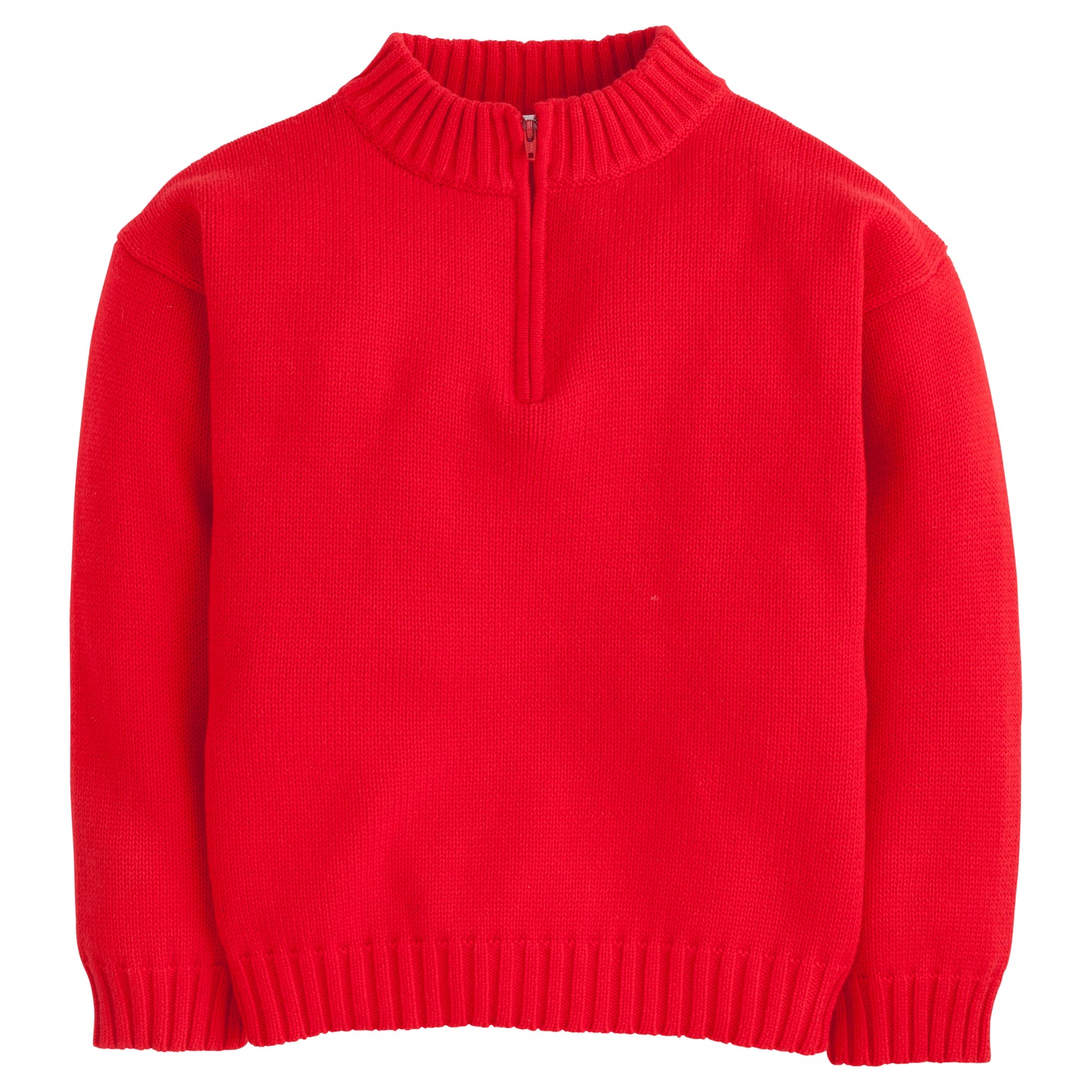 red quarter zip