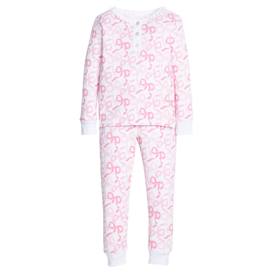 ruffled print jammies/bows