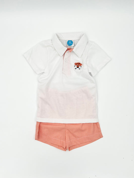 Tiger French Knot polo set