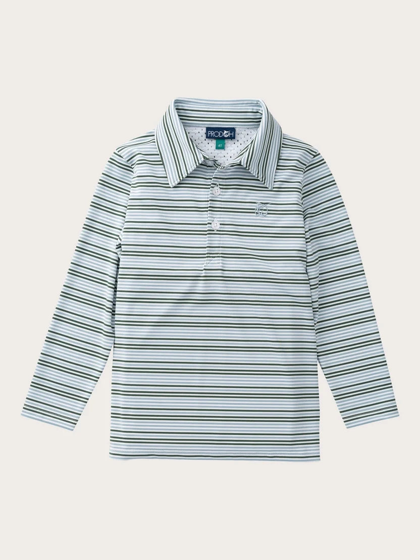 LS striped polo