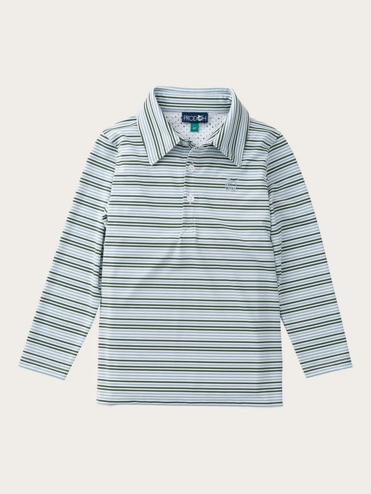 LS striped polo