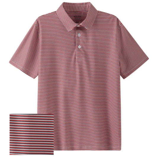 crimson/grey polo