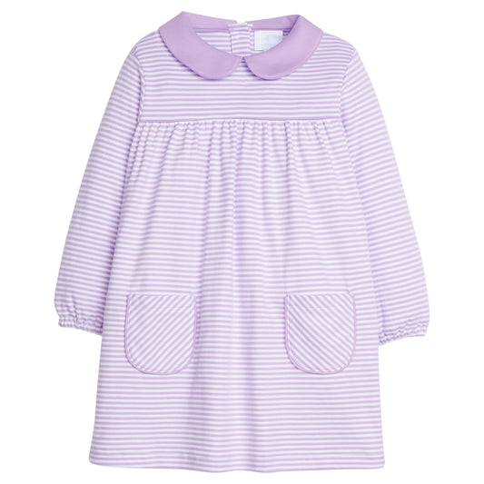 EVELYN DRESS LAVENDER STRIPE