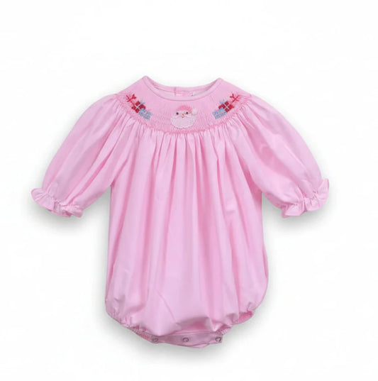 SANTA & PRESENTS SMOCKED BUBBLE