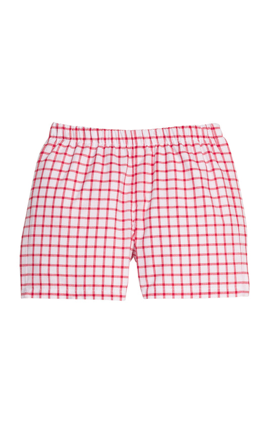 basic short/red windowpane